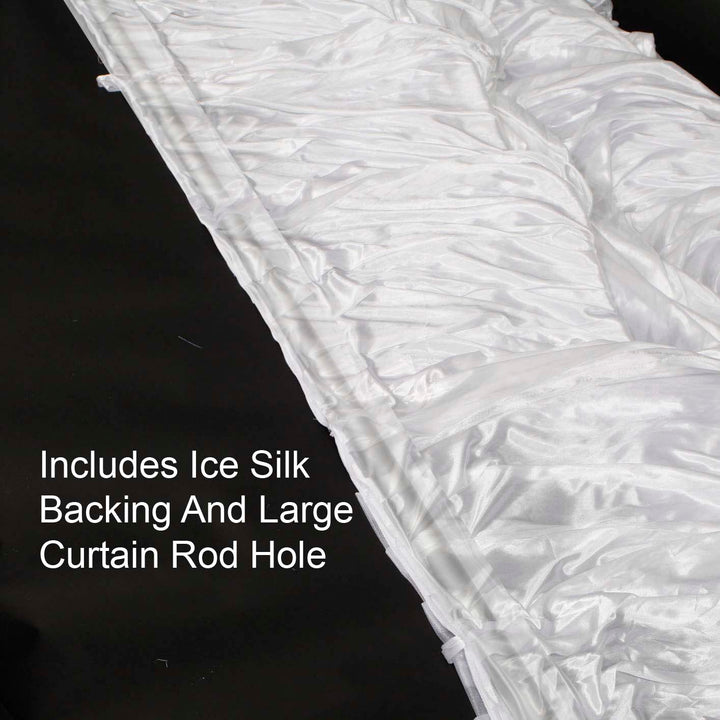 Beauty Organza Backdrop Curtain with Ice Silk Satin Backing - White (3x3m)