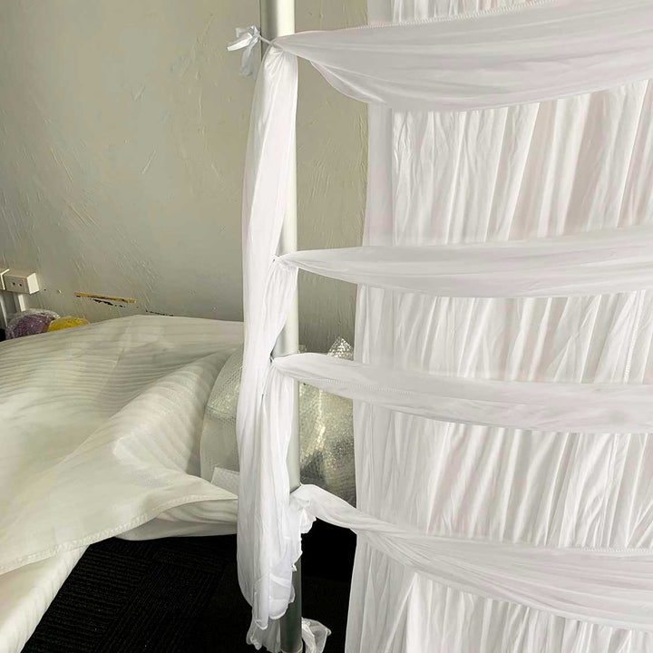 Ice Silk Satin Cross Drape Backdrop - White (3x3m)