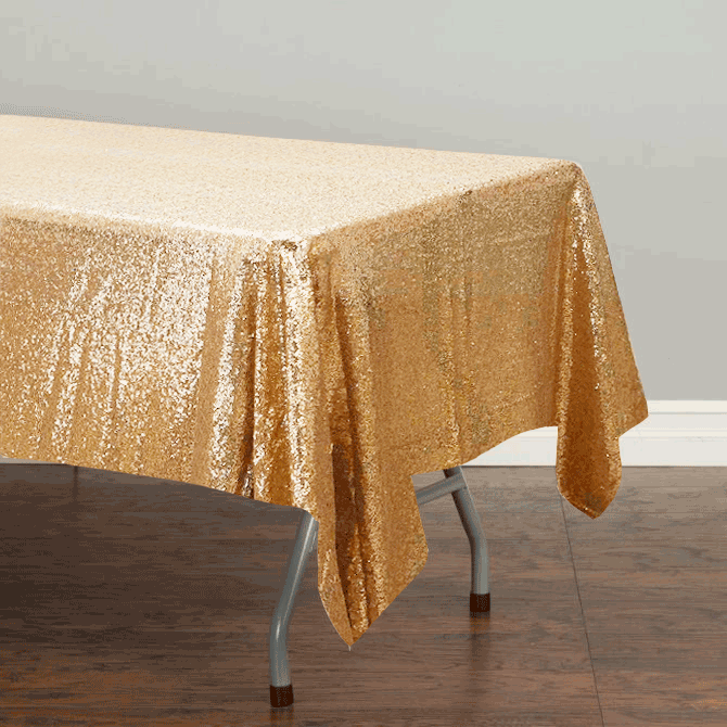 Sequin Tablecloth - Antique Gold (125x240cm)