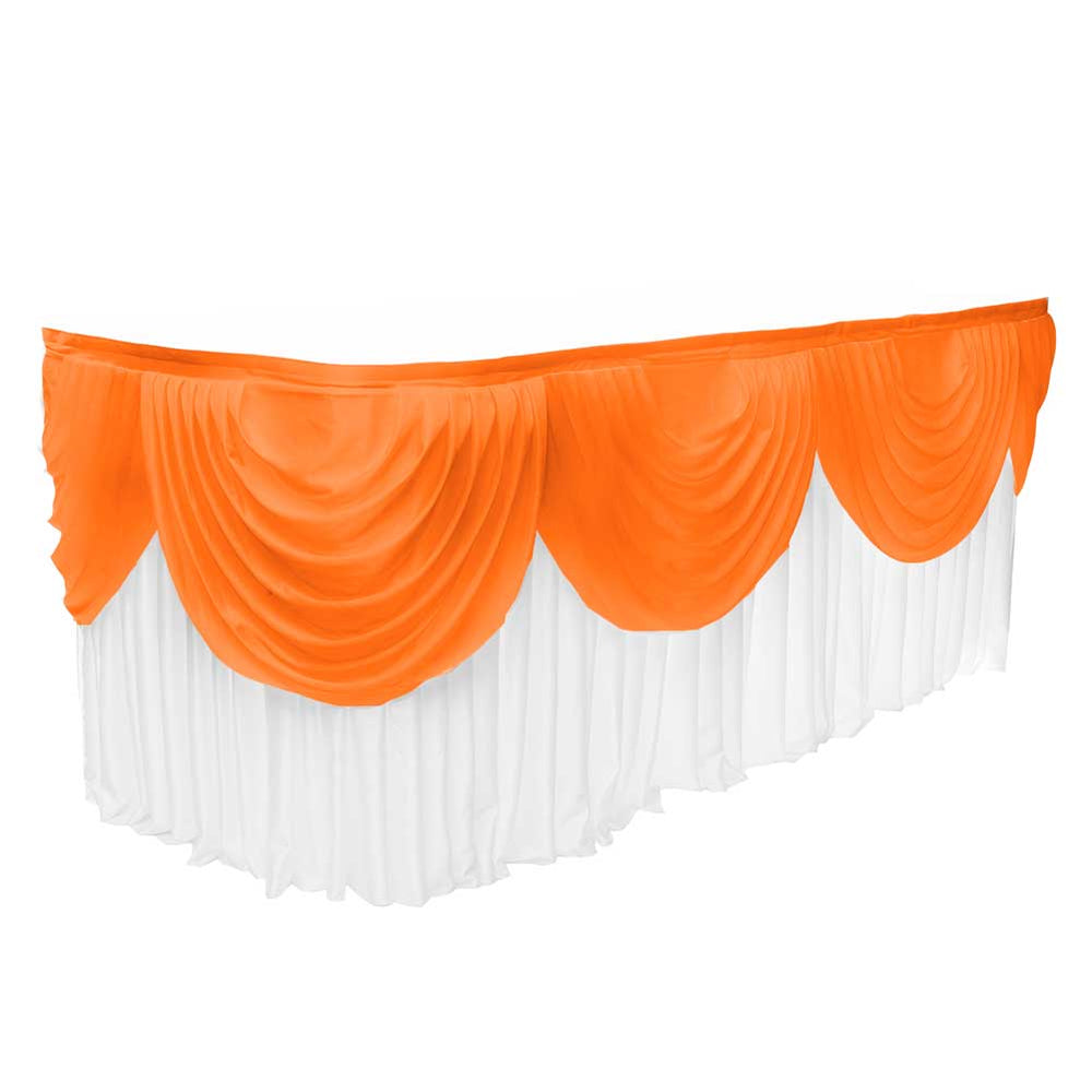 Ice Silk Satin 3m Swag - Orange On ice silk skirting