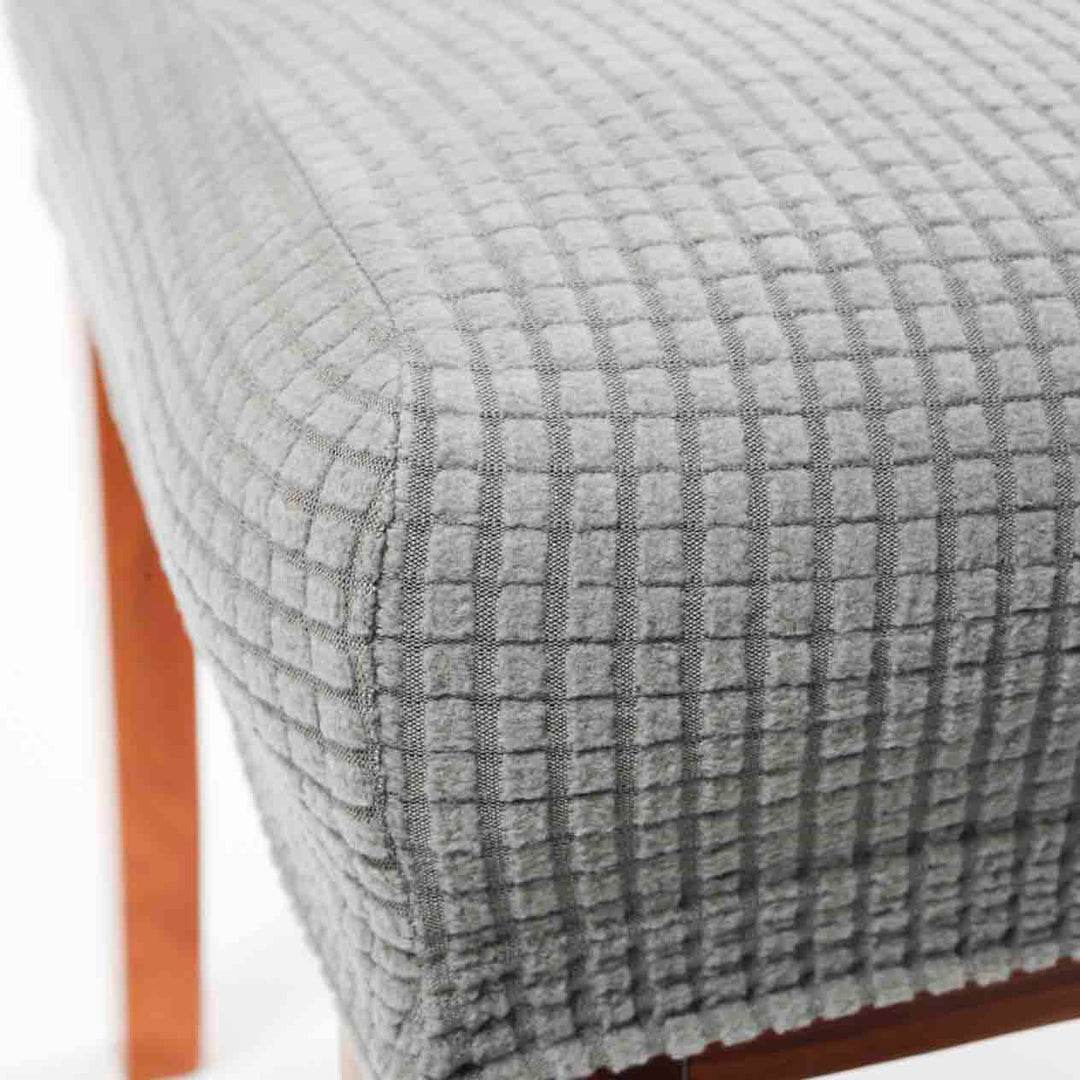 Lycra Dining Chair Covers (Toppers) - Jacquard Silver Texture