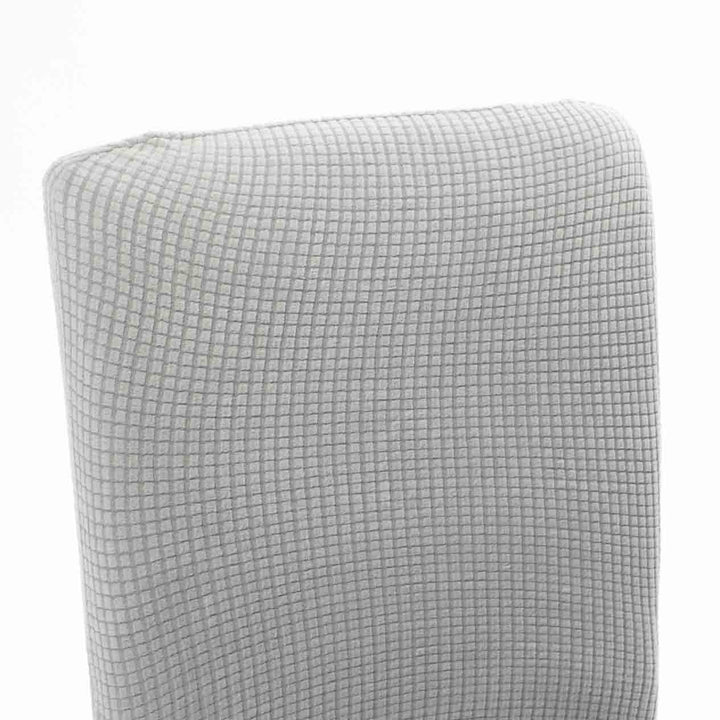 CLEARANCE Jacquard Lycra Dining Chair Covers (Toppers) - Silver