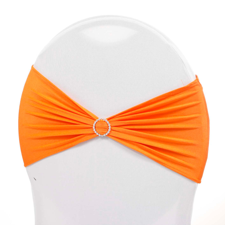 Orange Lycra Chair Band With Diamante Buckle