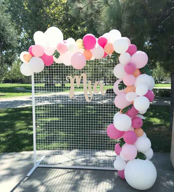 Flower Wall Mesh Stand Frame - Square Edge - White (2mx1.5m)