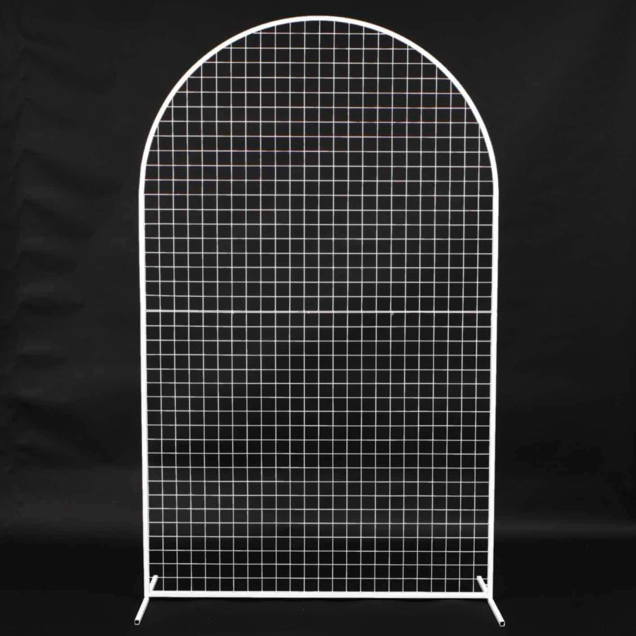Wedding Flower Wall Mesh Frame - Round Top - WHITE (2mx1.2m)