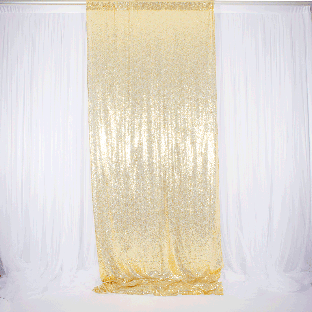 Champagne Gold Sequin Backdrop Curtain 3m x 1.25m Single Panel