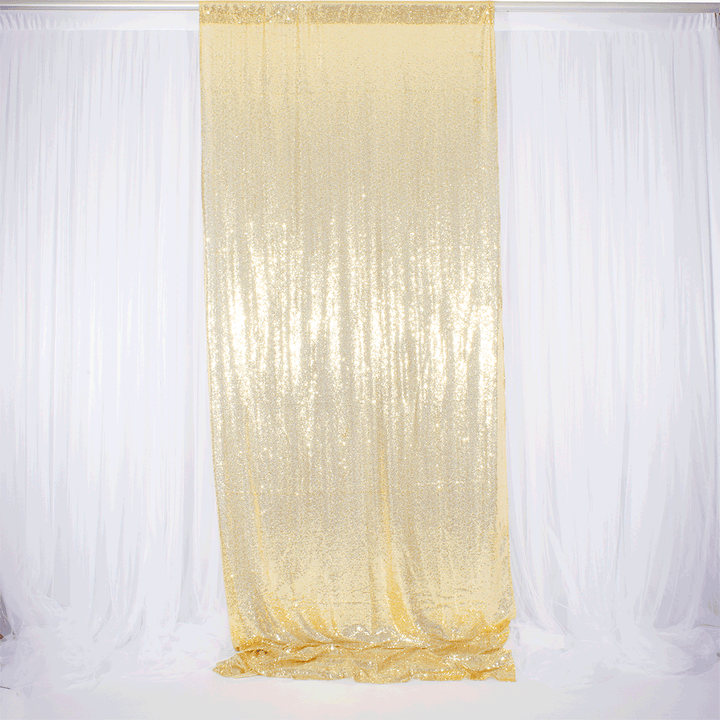 Champagne Gold Sequin Backdrop Curtain 3m x 1.25m Single Panel