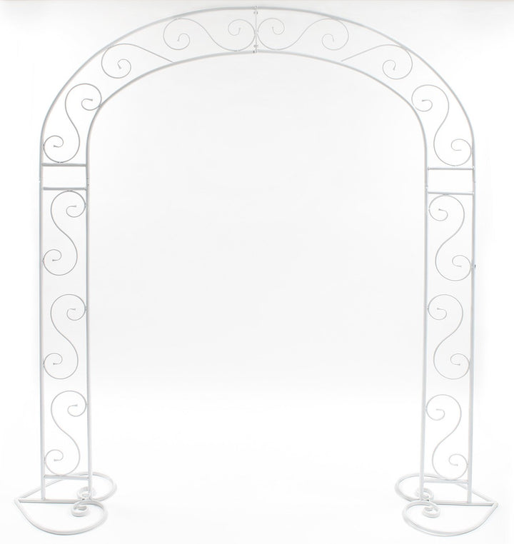 White Wedding Arch - Vintage Scroll Design