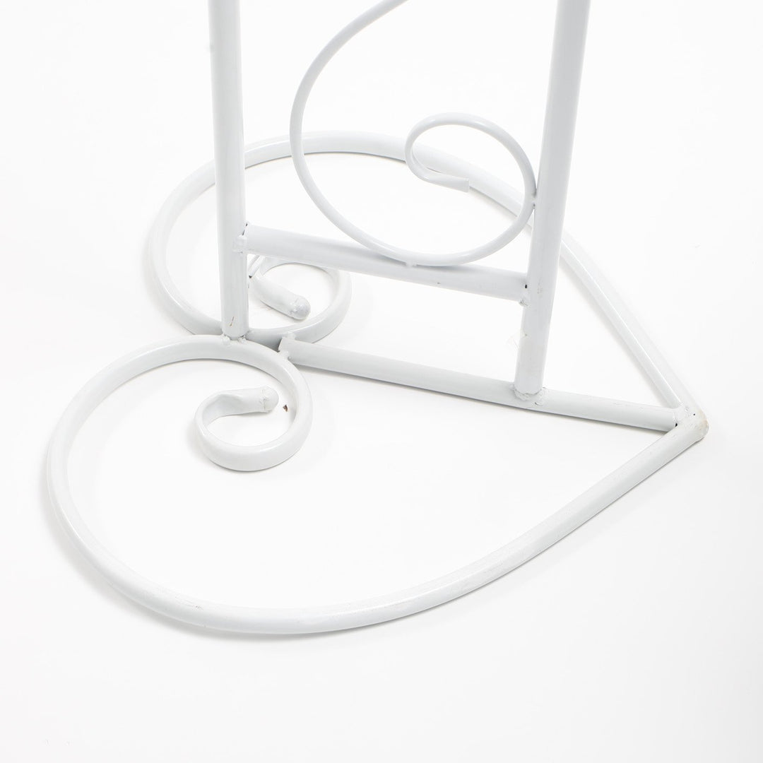 White Wedding Arch - Vintage Scroll Design Lightly Weighted Base
