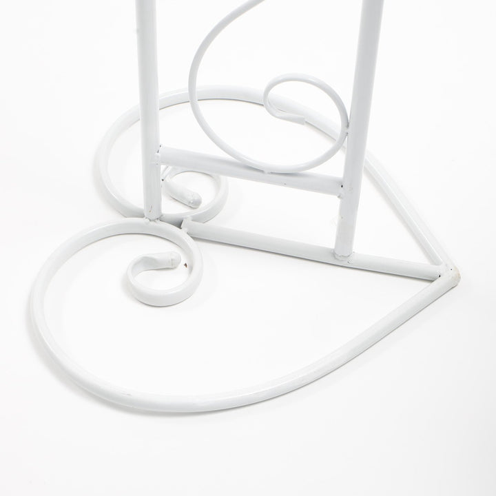White Wedding Arch - Vintage Scroll Design Lightly Weighted Base