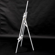 white display easel for weddings and events side view