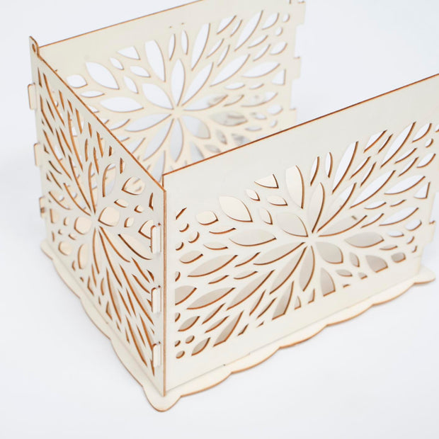 Wishing Well Wedding Card Box - Starburst Floral side A