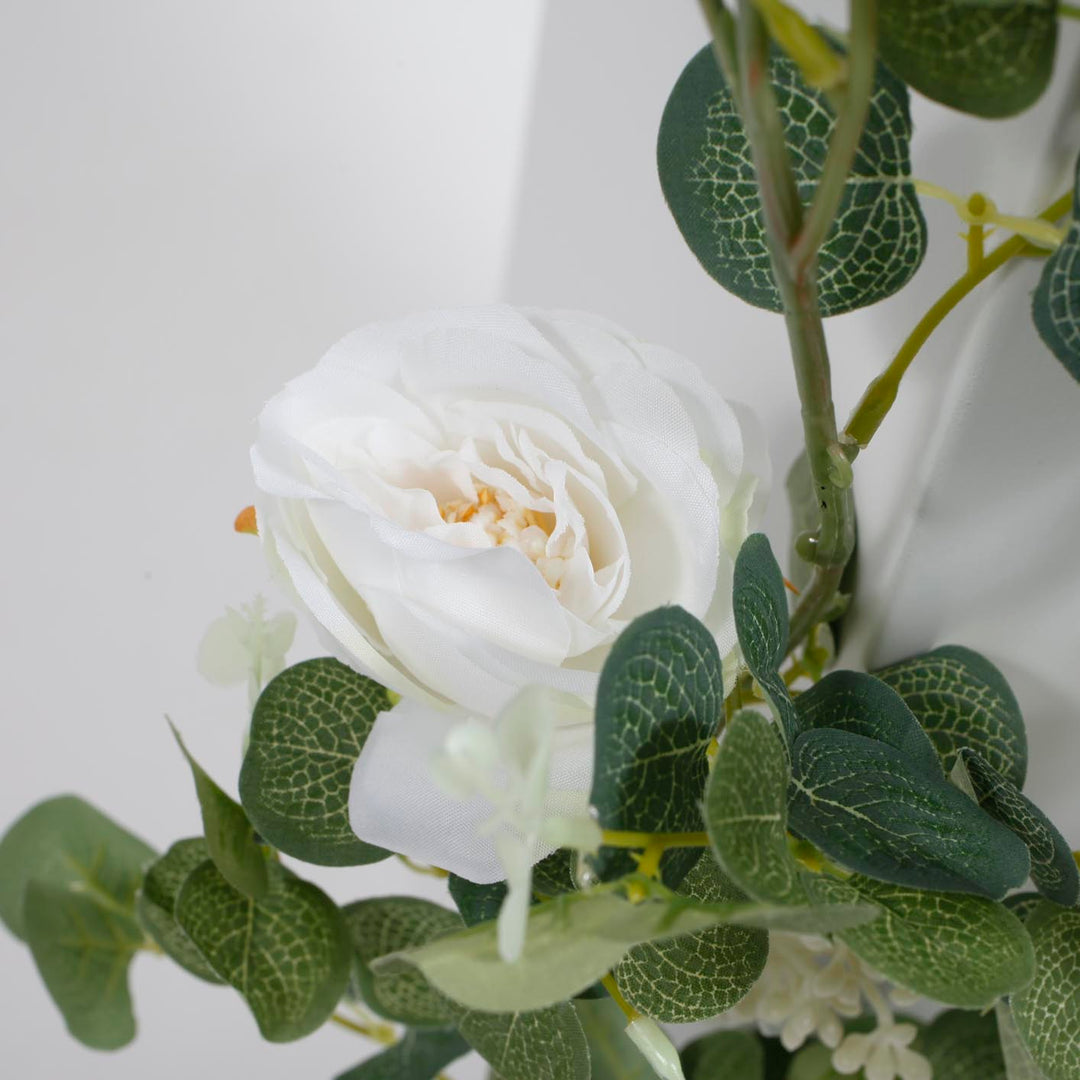 Silver Dollar Eucalyptus & Rose Garland - Slim (2m)