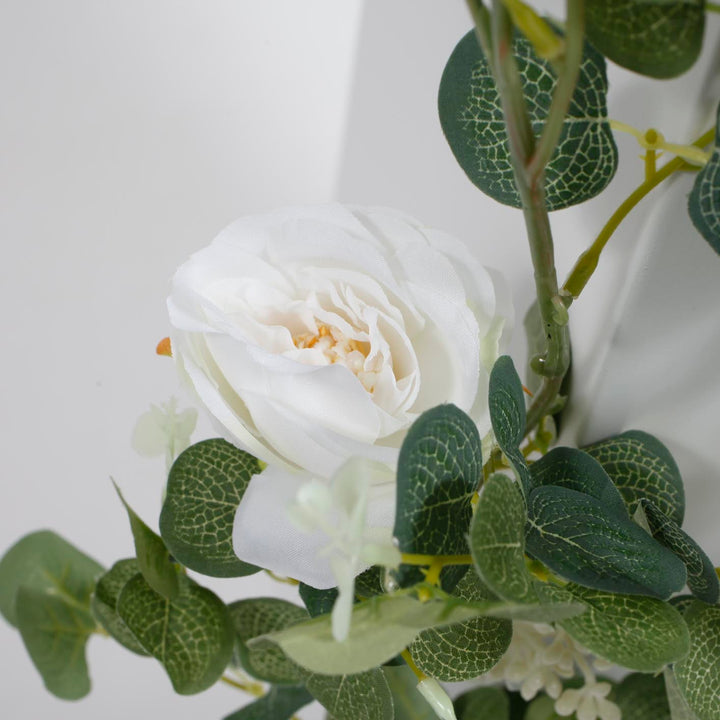 Silver Dollar Eucalyptus & Rose Garland - Slim (2m)