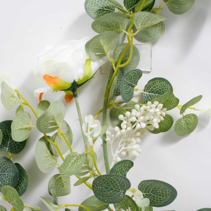 Silver Dollar Eucalyptus & Rose Garland - Slim (2m)