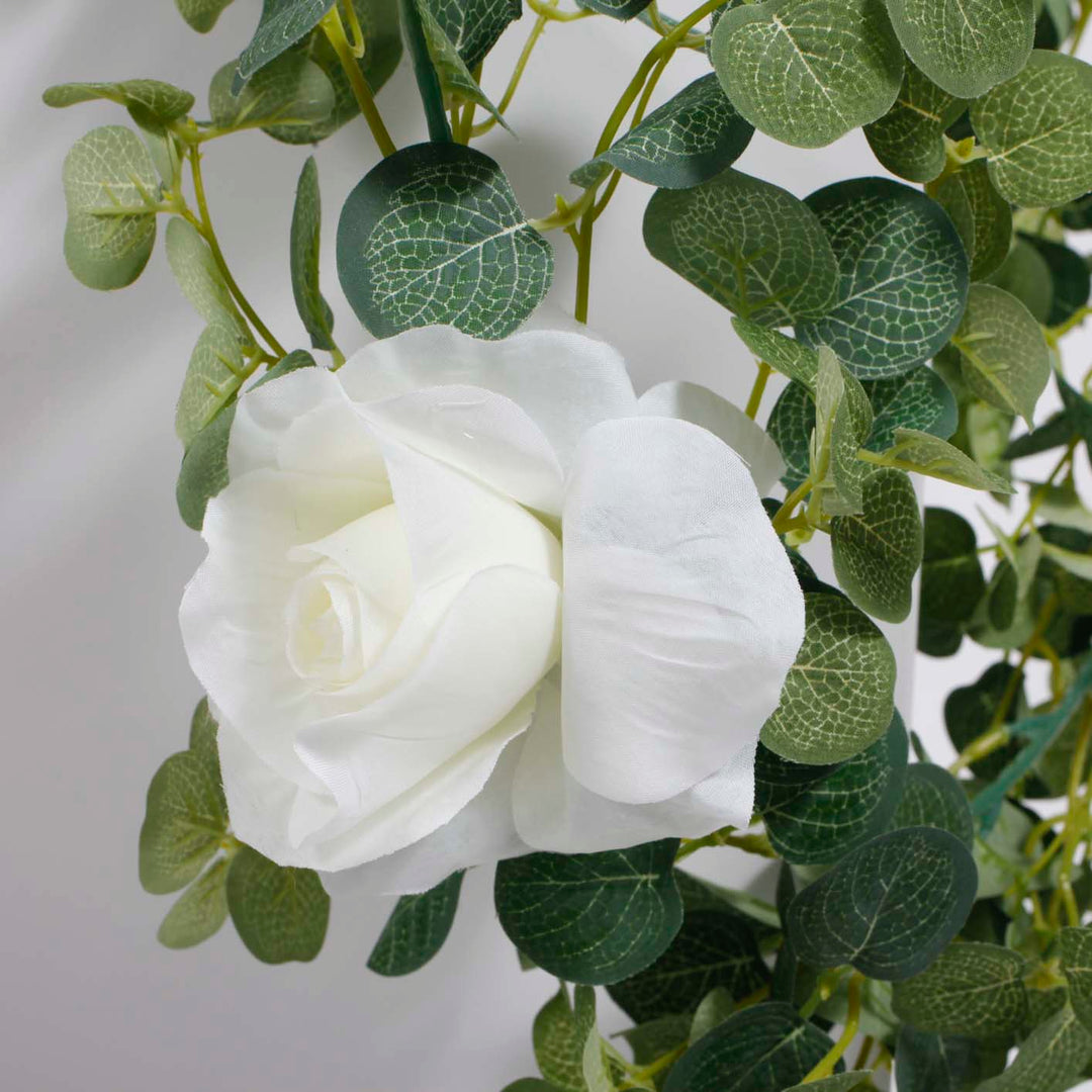 Silver Dollar Eucalyptus & Rose Garland - Regular (2m)