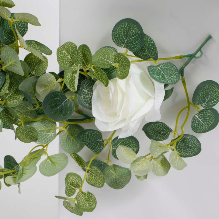 Silver Dollar Eucalyptus & Rose Garland - Regular (2m)
