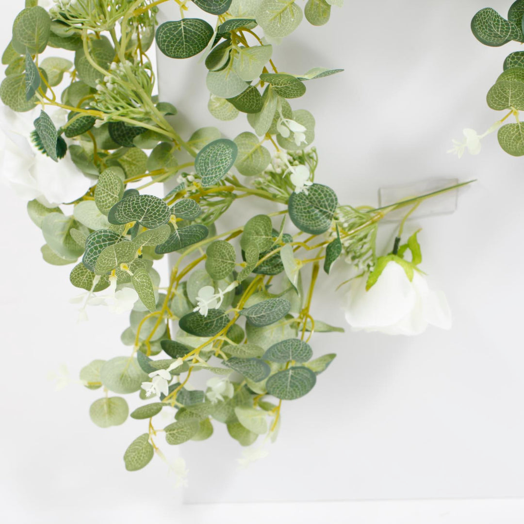 Silver Dollar Eucalyptus & Rose Garland - Thick (2m)