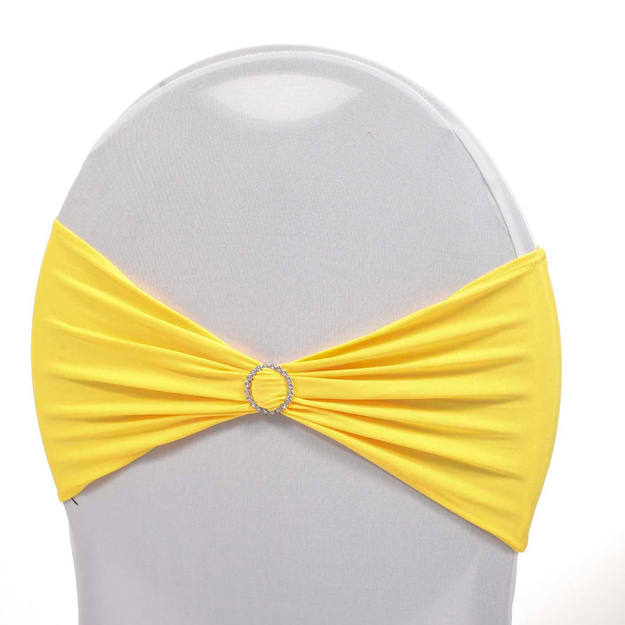 Yellow Lycra Chair Band with Diamante Buckle
