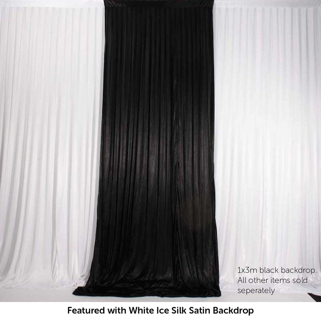Ice Silk Satin Convertible Backdrop Panel - Black (1x3m)