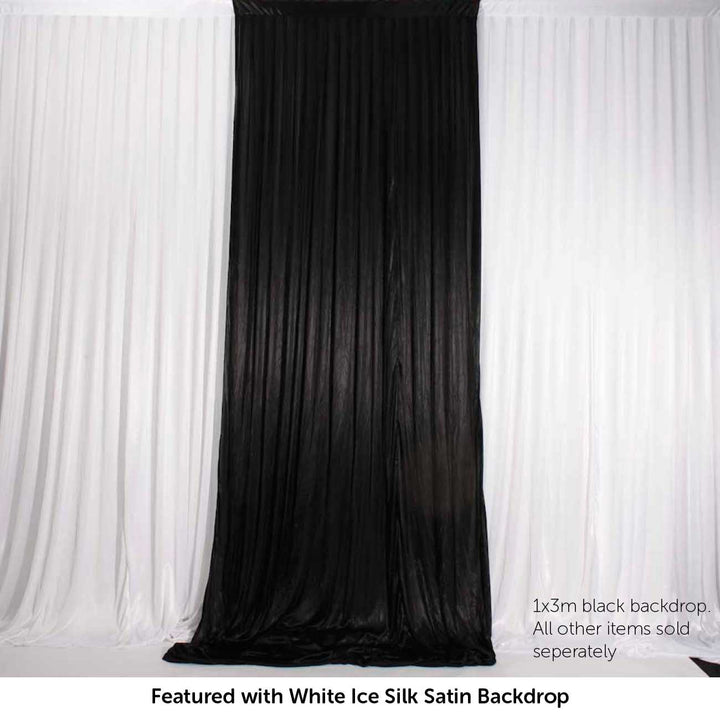 Ice Silk Satin Convertible Backdrop Panel - Black (1x3m)