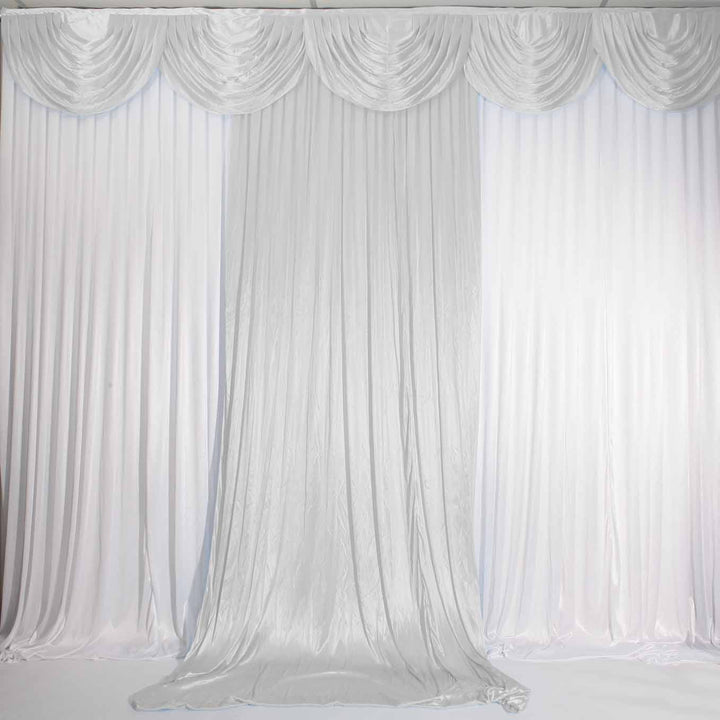 Ice Silk Satin Convertible Backdrop Panel - Silver (1x3m)