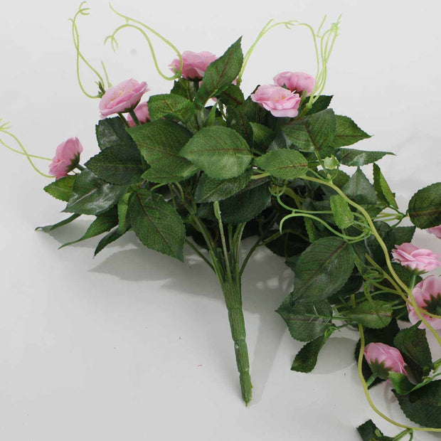 Pink Rose (3cm) Flower Waterfall Bouquet - Bouquet Handle