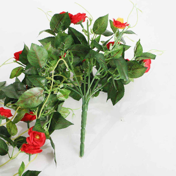 Artificial Red Rose Bouquet 3cm Flower Handle