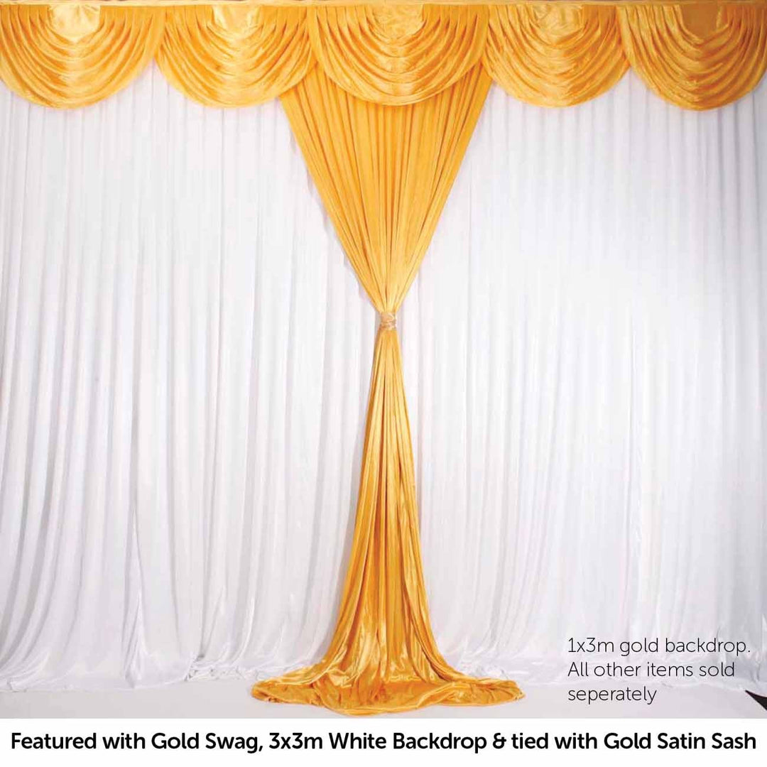 Ice Silk Satin Convertible Backdrop Panel - Gold (1x3m)