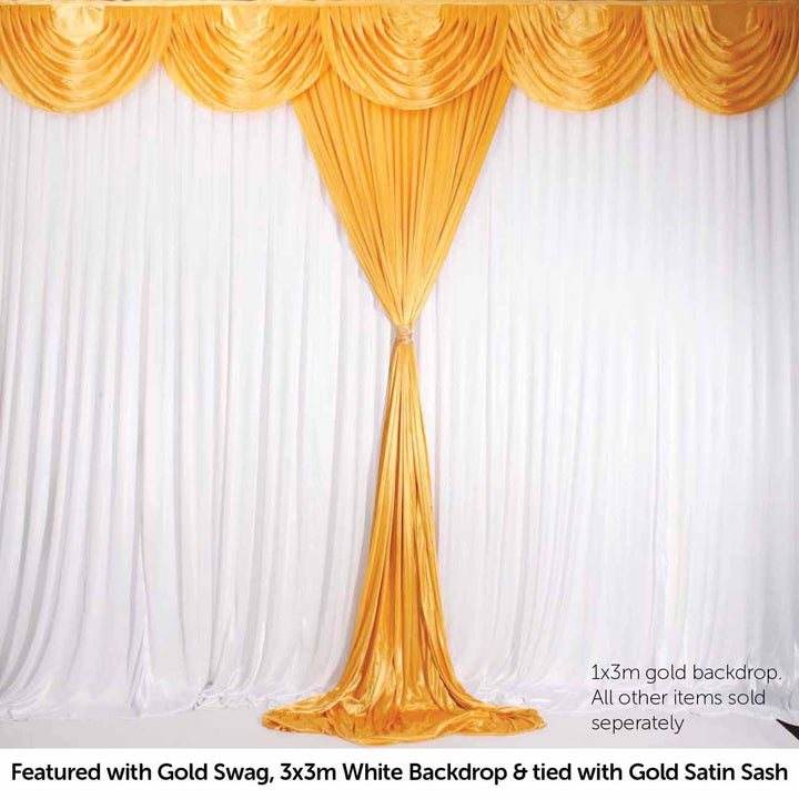Ice Silk Satin Convertible Backdrop Panel - Gold (1x3m)