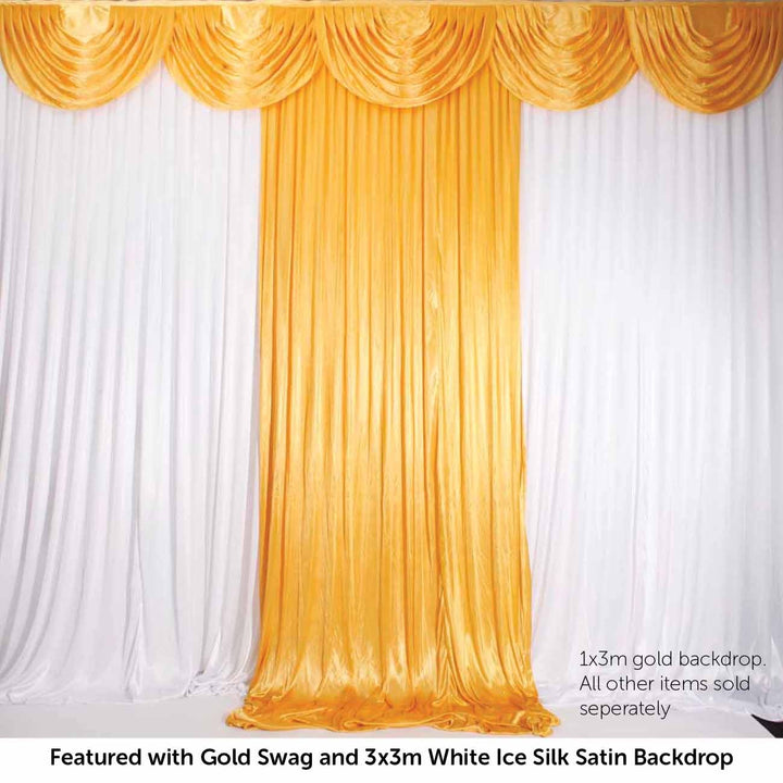 Ice Silk Satin Convertible Backdrop Panel - Gold (1x3m)