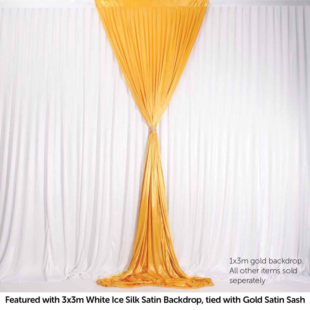 Ice Silk Satin Convertible Backdrop Panel - Gold (1x3m)