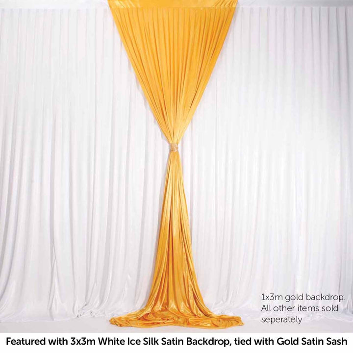 Ice Silk Satin Convertible Backdrop Panel - Gold (1x3m)