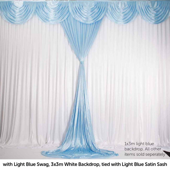 Ice Silk Satin Convertible Backdrop Panel - Light Blue (1x3m)