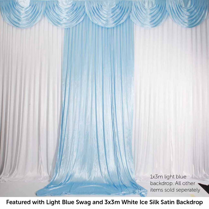 Ice Silk Satin Convertible Backdrop Panel - Light Blue (1x3m)
