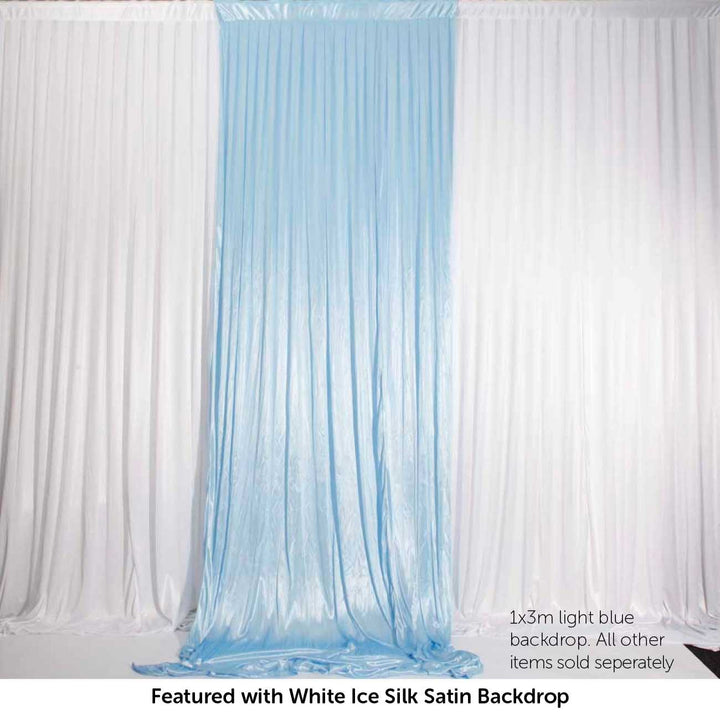 Ice Silk Satin Convertible Backdrop Panel - Light Blue (1x3m)