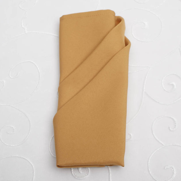 Shop Cloth Napkins (Gold) Linen Napkins Luna Wedding & Event Supplies
