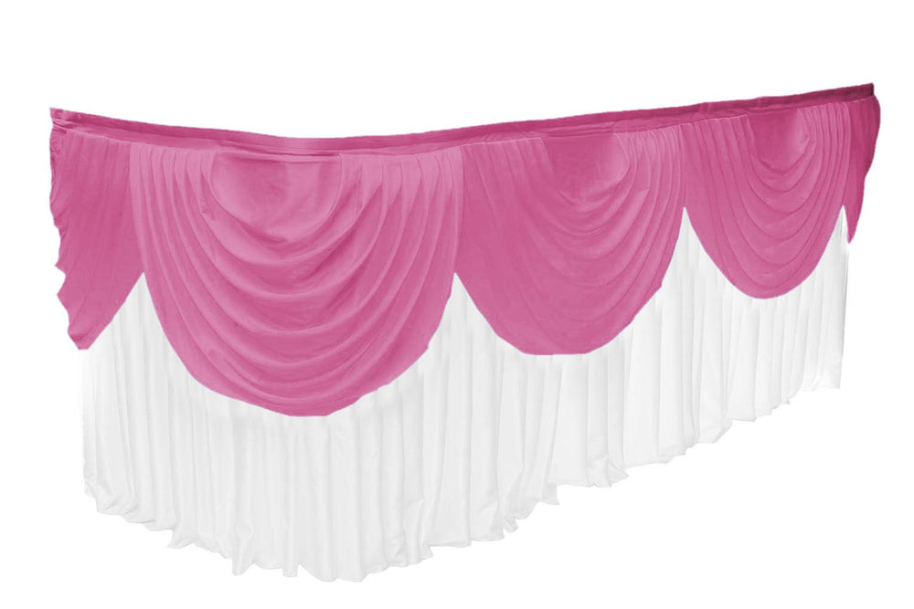 Ice Silk Satin 3m Swag - Hot Pink Fitted To Ice Silk Satin Skirt