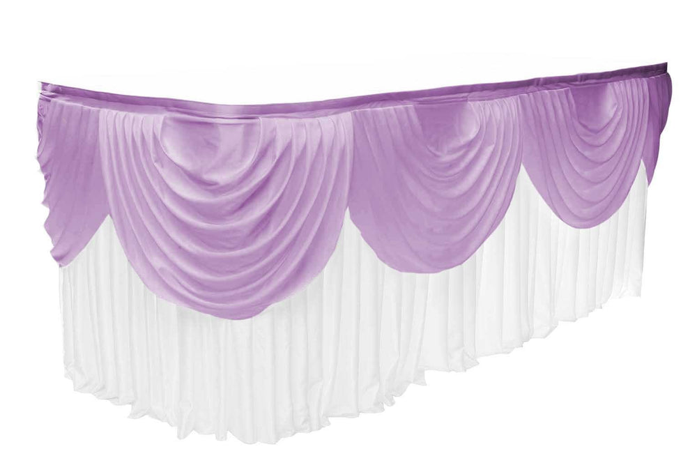 Ice Silk Satin 3m Swag - Lavender Fitted To Ice Silk Satin Skirt