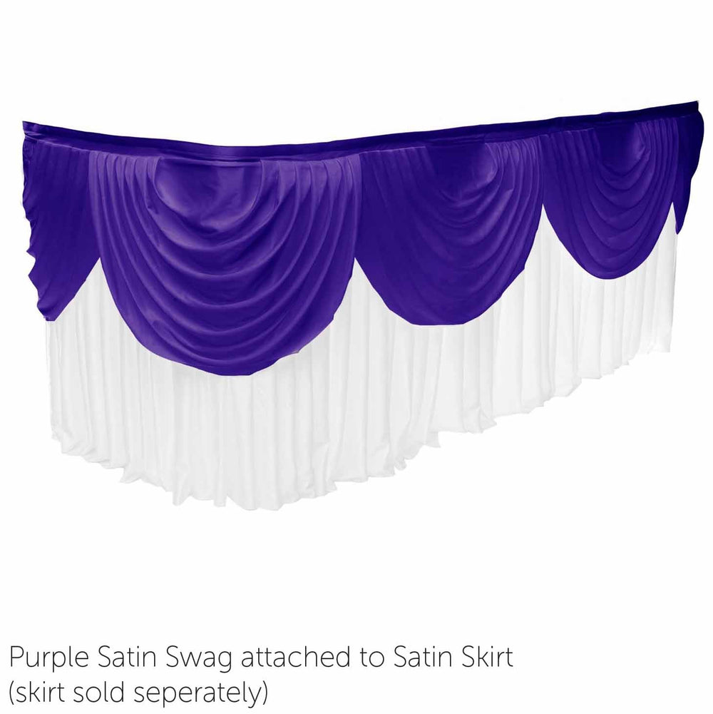 Ice Silk Satin 3m Swag - Purple Fitted To Ice Silk Satin Skirt
