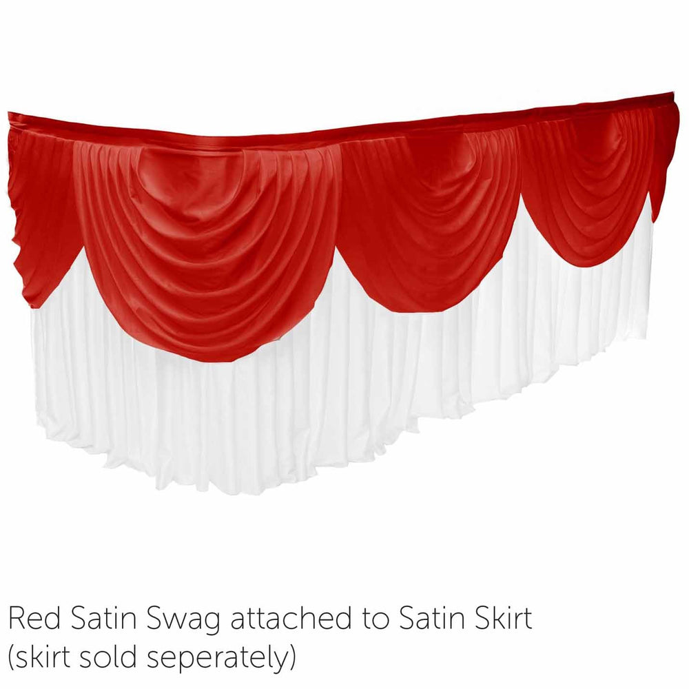 Ice Silk Satin 3m Swag - Red Fitted To Ice Silk Satin Skirt