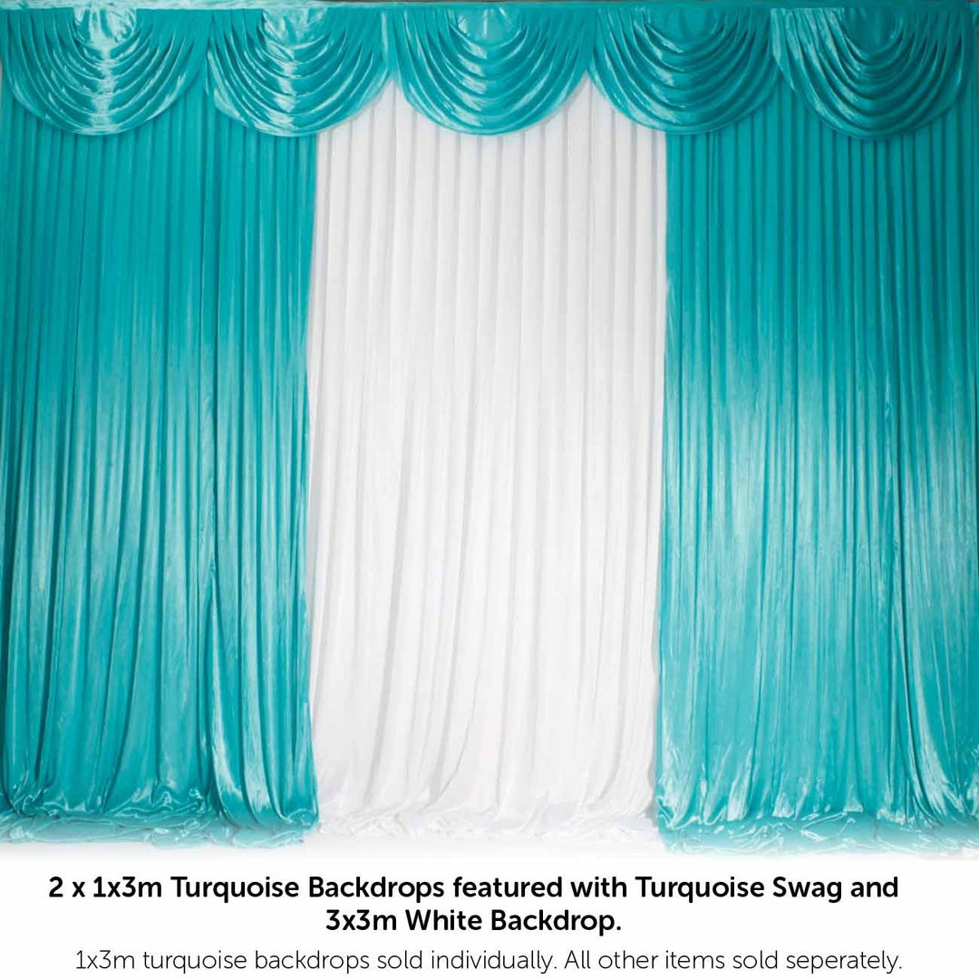 Ice Silk Satin Convertible Backdrop Panel - Turquoise (1x3m)