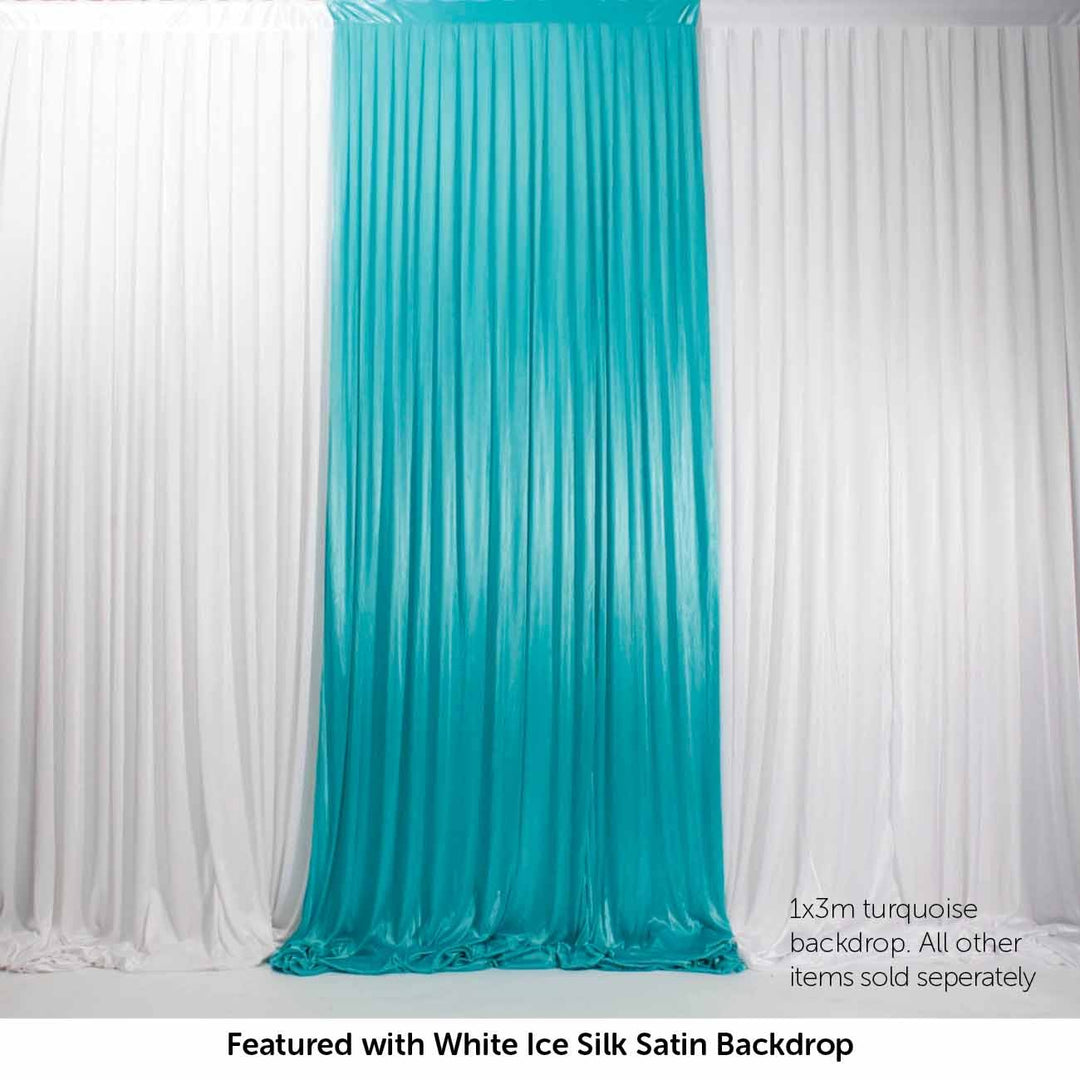 Ice Silk Satin Convertible Backdrop Panel - Turquoise (1x3m)