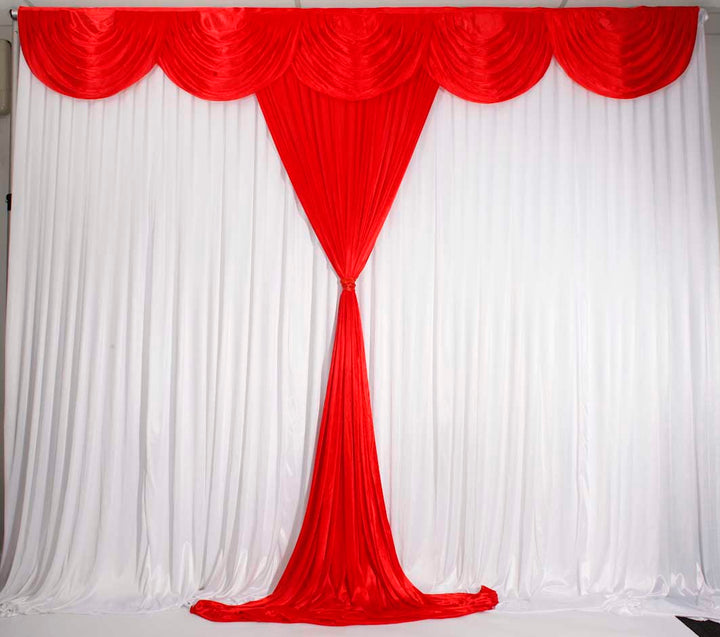 Ice Silk Satin Convertible Backdrop Panel - Red (1x3m)