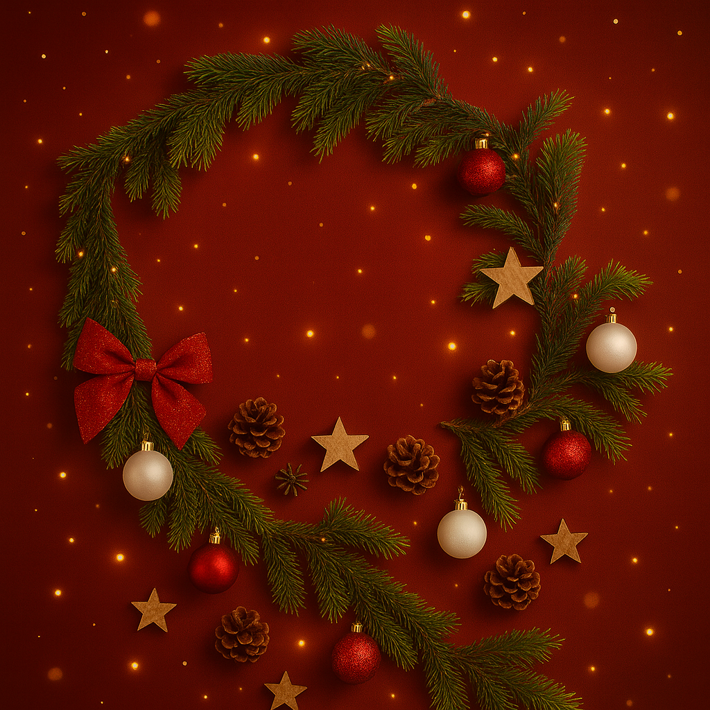 185cm Norfolk Pine Garland Christmas scene