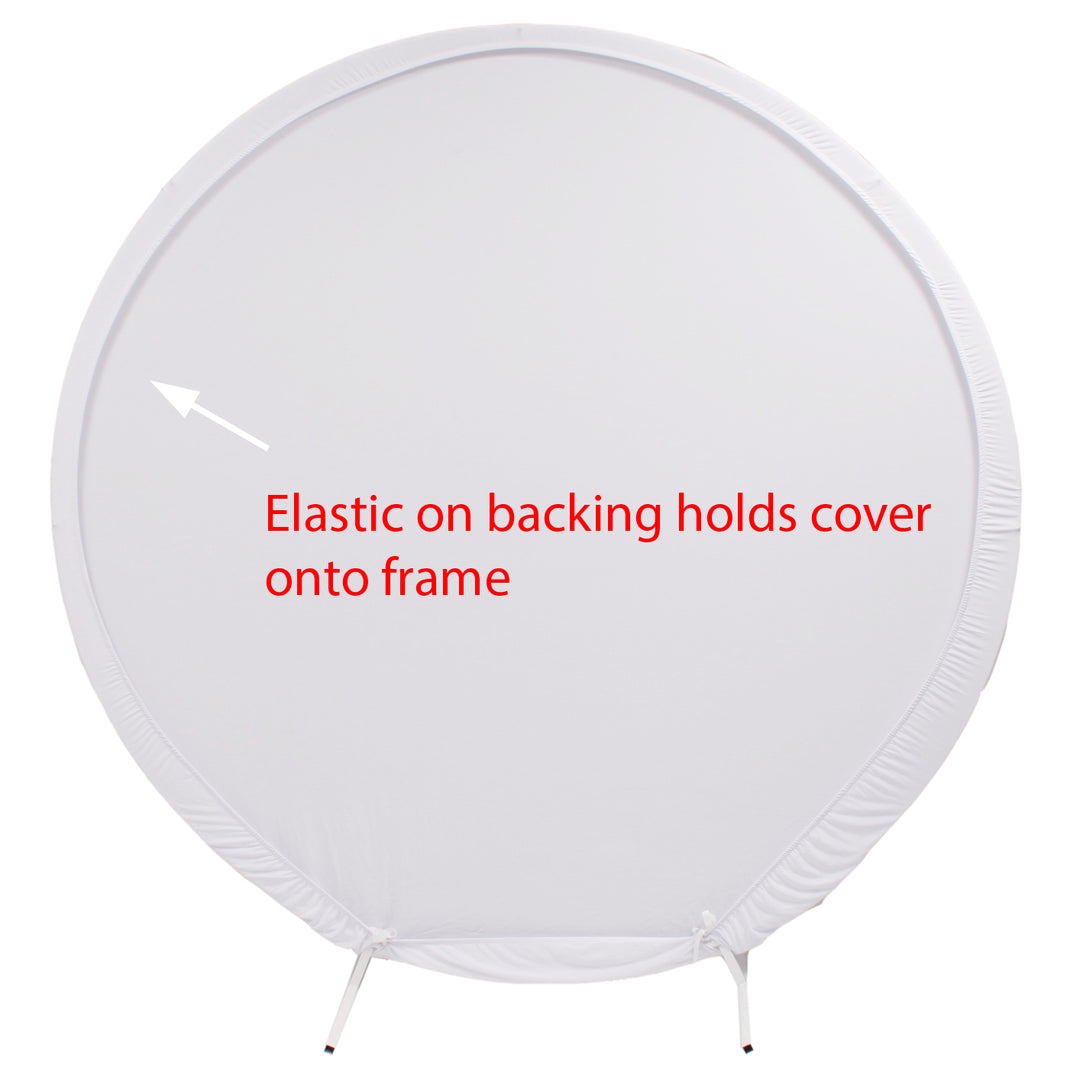 Round Lycra Frame Cover - White (2m) elastic backing