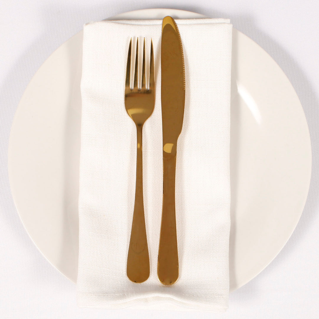 2pc Cutlery Set (Knife & Fork) - Gold in setting