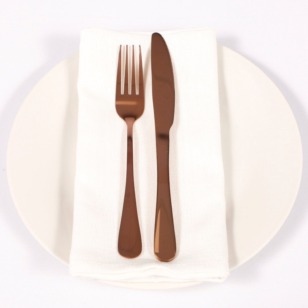 2pc Cutlery Set (Knife & Fork) - Rose Gold in setting