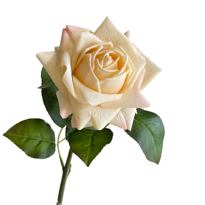 Artificial Real Touch Rose Stem - Peach