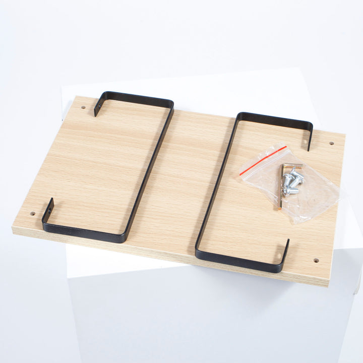 Wooden Table Riser flat pack view on white background